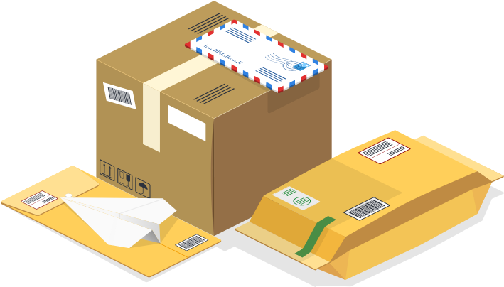 Parcels and letters for delivery