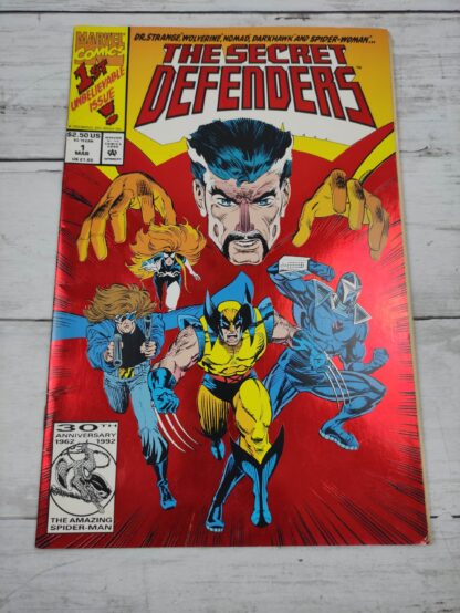 The Secret Defenders Marvel Comics Vol.1 #1 A Gathering Of Heroes (March 1993) Red Foil Cover