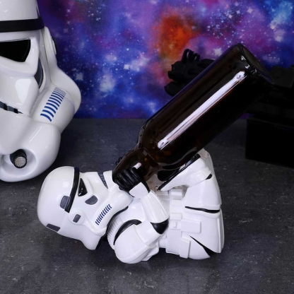 Original Stormtrooper Guzzler Sci-Fi Wine Bottle Holder Figurine Officially licensed Stormtrooper merchandise This small Trooper lies on his back and forms the most creative wine bottle holder