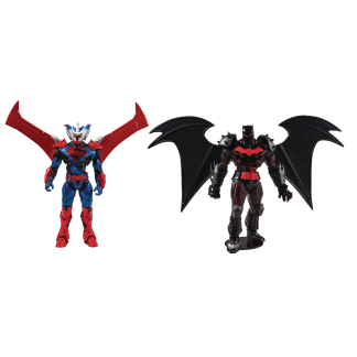 DC Batman Superman Armored McFarlane Action Figures These 7" tall armored figures of Batman's Hellbat Armor and Superman's Armor from Superman Unchained feature McFarlane's Ultra Articulation so you can pose these figures for battle or casual moments!