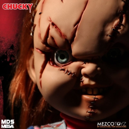 Chucky Scarred Childs Play Mezco MDS MEGA Figure With Sound. The star of five CHILD'S PLAY films, our Chucky figure features real cloth Good Guys clothing