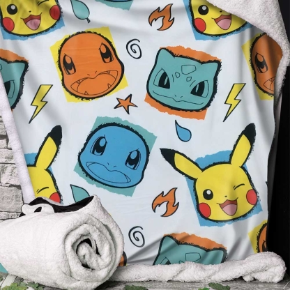 Pokemon Starter Soft Throw Snuggle Blanket 100x150cm