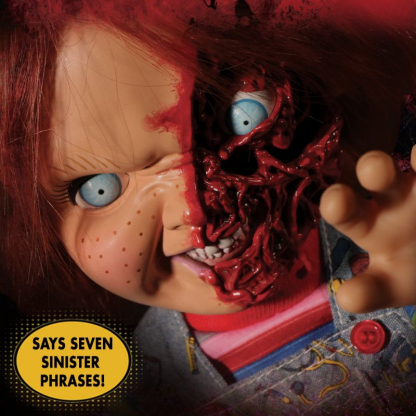 Child's Play 3 Talking Pizza Face Chucky Mezco Mega MDS