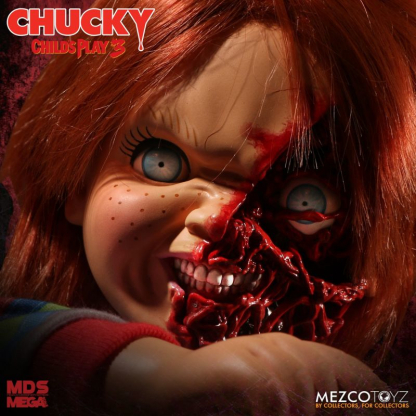 Child's Play 3 Talking Pizza Face Chucky Mezco Mega MDS