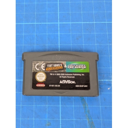 Tony Hawks Underground & Kelly Slaters Pro Surfer GBA Game Boy Advance Game Cart