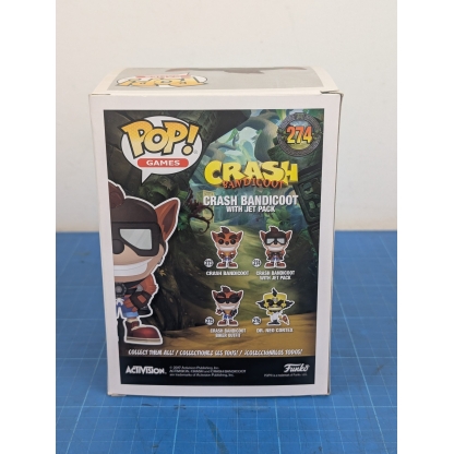 Funko Pop! Games Crash Bandicoot #274 with Jet Pack (Boxed). Add some 'wumpa' to your collection with this used Funko Pop!