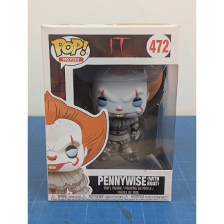 Funko Pop! Movies IT Pennywise with Boat #472. He's waiting to float into your collection! This used Funko Pop!