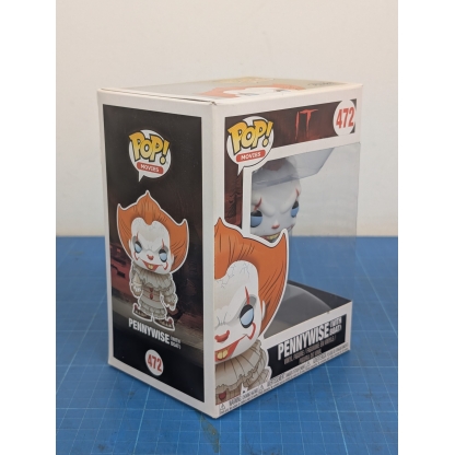 Funko Pop! Movies IT Pennywise with Boat #472. He's waiting to float into your collection! This used Funko Pop!