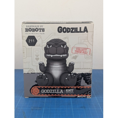 Handmade by Robots Godzilla Knit Series Vinyl Figure #211. Roar into your collection with this unique Handmade by Robots Godzilla vinyl