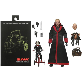 NECA, Ultimate, Jigsaw Killer, Saw, Action Figure, Horror Movie, Billy the Puppet, Reverse Bear Trap, Pig Mask, Collectible