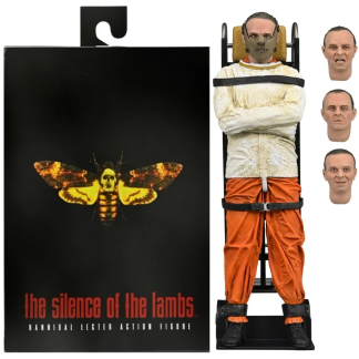Dressed in his striking orange prison uniform and straightjacket, this highly detailed figure features full articulation for dynamic posing.