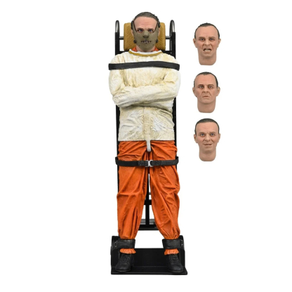 Dressed in his striking orange prison uniform and straightjacket, this highly detailed figure features full articulation for dynamic posing.