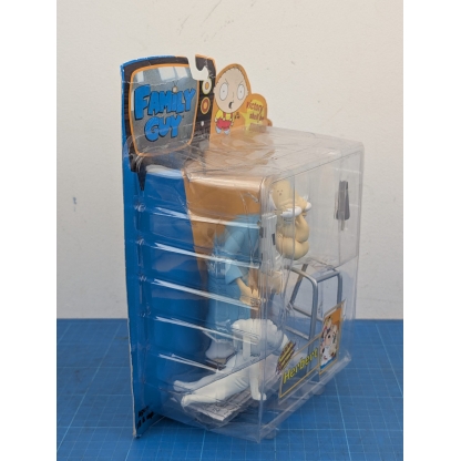 "Angled front-right view of a boxed Mezco Family Guy Herbert action figure, highlighting the side and front of the packaging with the figure visible inside."