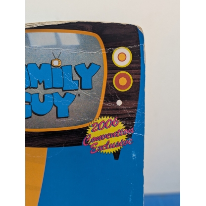 "Left side view of a boxed Mezco Family Guy Herbert action figure, showing the figure's profile through the clear plastic."