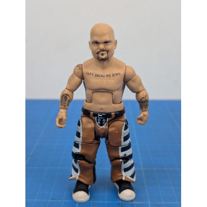 Front view of a loose WWE Mattel Elite action figure of Hornswoggle, showing his full body,