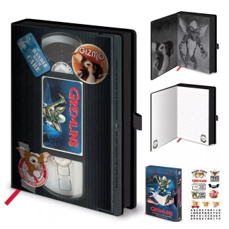 Gremlins A5 premium notebook with vintage VHS video tape cover art
