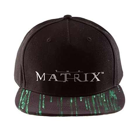 Front view of The Matrix Snapback Cap with 3D Green Rubber Logo