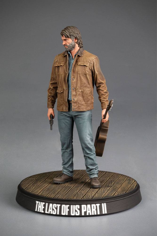 The Last of Us Part II Joel 9-inch PVC statue holding guitar and weapon.