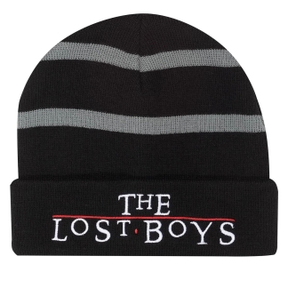 The Lost Boys official black knit beanie hat featuring the classic movie logo.