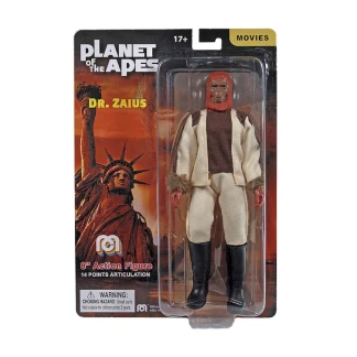 Mego 8-inch Dr. Zaius action figure wearing his signature orange and brown fabric robes from Planet of the Apes