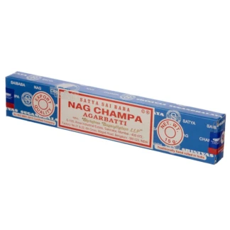 iconic blue and white Satya Sai Baba Nag Champa 15g incense box