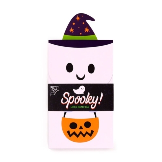 Spooky Halloween flip open shaped memo pad with 60 lined pages