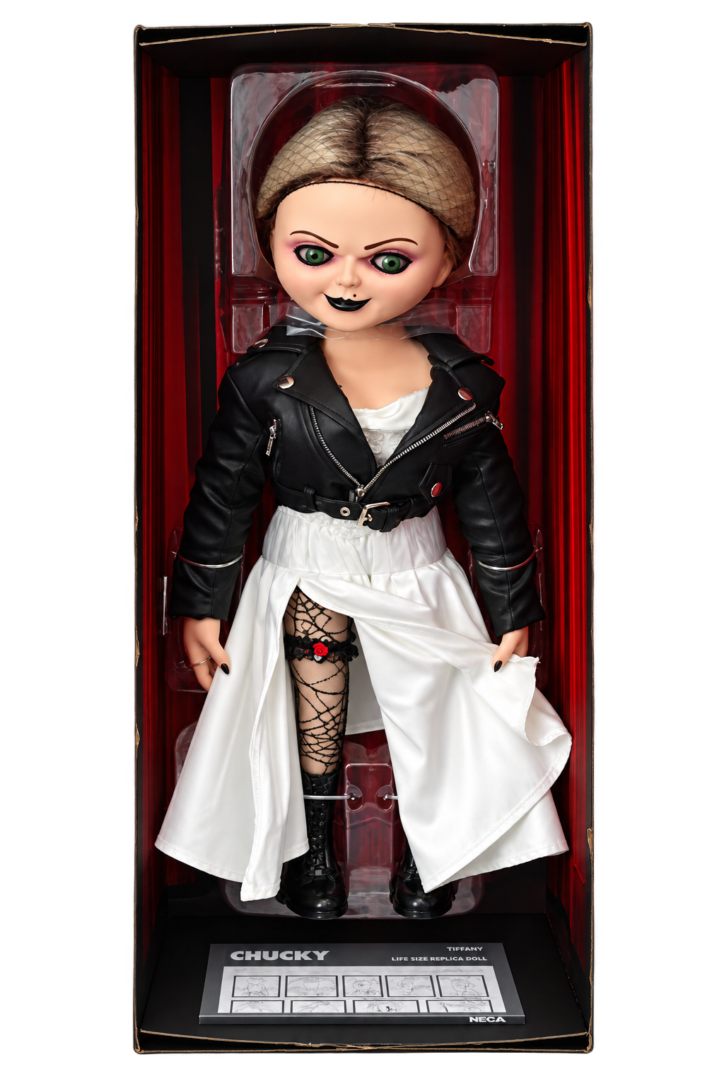 NECA Life Size Tiffany Doll showing white dress and stocking detail